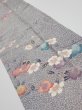 Photo2: 1W10z30  Japanese Kimono Silk  FABRIC Sakura Light gray 37.0x7.1 (2)