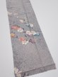 Photo4: 1W10z30  Japanese Kimono Silk  FABRIC Sakura Light gray 37.0x7.1 (4)
