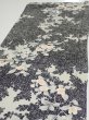 Photo3: 1W01z60  Japanese Kimono Silk  FABRIC Flower Black 42.5x14.8 (3)