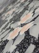 Photo4: 1W01z60  Japanese Kimono Silk  FABRIC Flower Black 42.5x14.8 (4)