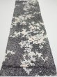 Photo5: 1W01z60  Japanese Kimono Silk  FABRIC Flower Black 42.5x14.8 (5)