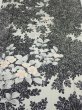 Photo1: 1W04z90  Japanese Kimono Silk  FABRIC Flower Black 63.0x14.8 (1)
