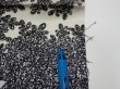 Photo6: 1W04z90  Japanese Kimono Silk  FABRIC Flower Black 63.0x14.8 (6)