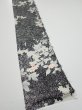 Photo3: 1W06z40  Japanese Kimono Silk  FABRIC Flower Black 57.5x7.3 (3)