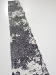 Photo2: 1W07z40  Japanese Kimono Silk  FABRIC Flower Black 57.5x7.3 (2)