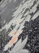 Photo4: 1W07z40  Japanese Kimono Silk  FABRIC Flower Black 57.5x7.3 (4)
