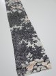Photo3: 1W08z60  Japanese Kimono Silk  FABRIC Flower Black 79.1x7.3 (3)
