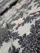 Photo4: 1W08z60  Japanese Kimono Silk  FABRIC Flower Black 79.1x7.3 (4)