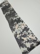Photo1: 1W09z30  Japanese Kimono Silk  FABRIC Flower Black 36.2x7.3 (1)