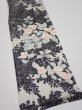 Photo3: 1W09z30  Japanese Kimono Silk  FABRIC Flower Black 36.2x7.3 (3)