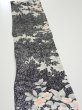 Photo4: 1W09z30  Japanese Kimono Silk  FABRIC Flower Black 36.2x7.3 (4)