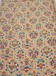 Photo1: 1W01z60  Japanese Kimono Silk  FABRIC Flowers  40.9x14.6 (1)