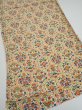 Photo2: 1W02z60  Japanese Kimono Silk  FABRIC Flowers  41.7x14.6 (2)