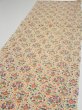 Photo3: 1W05z90  Japanese Kimono Silk  FABRIC Flowers  61.8x14.4 (3)