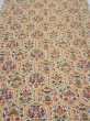 Photo1: 1W06z90  Japanese Kimono Silk  FABRIC Flowers  61.4x14.4 (1)