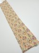 Photo1: 1W10z30  Japanese Kimono Silk  FABRIC Flowers  35.8x6.7 (1)
