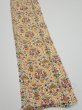 Photo4: 1W10z30  Japanese Kimono Silk  FABRIC Flowers  35.8x6.7 (4)
