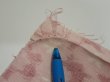 Photo6: 1W01z60  Japanese Kimono Silk TSUMUGI FABRIC Sakura Pink 40.6x15.2 (6)