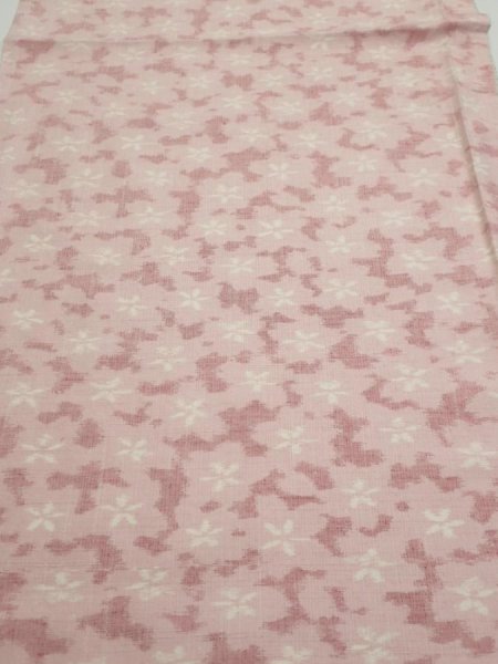 Photo1: 1W02z60  Japanese Kimono Silk TSUMUGI FABRIC Sakura Pink 40.6x15.2 (1)