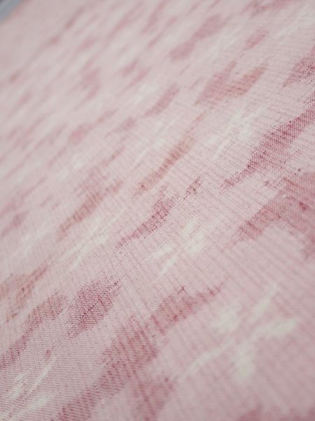 Photo4: 1W02z60  Japanese Kimono Silk TSUMUGI FABRIC Sakura Pink 40.6x15.2 (4)
