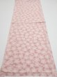 Photo5: 1W02z60  Japanese Kimono Silk TSUMUGI FABRIC Sakura Pink 40.6x15.2 (5)