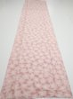 Photo5: 1W04z90  Japanese Kimono Silk TSUMUGI FABRIC Sakura Pink 61.0x15.2 (5)