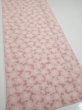 Photo2: 1W05z100  Japanese Kimono Silk TSUMUGI FABRIC Sakura Pink 67.7x15.2 (2)