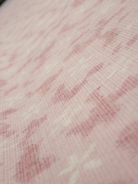 Photo4: 1W07z50  Japanese Kimono Silk TSUMUGI FABRIC Sakura Pink 60.6x7.9 (4)