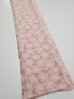Photo2: 1W08z50  Japanese Kimono Silk TSUMUGI FABRIC Sakura Pink 60.6x7.9 (2)