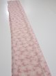 Photo3: 1W08z50  Japanese Kimono Silk TSUMUGI FABRIC Sakura Pink 60.6x7.9 (3)