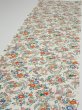 Photo4: 1W03z90  Japanese Kimono Silk  FABRIC Flowers Off-white 65.4x14.4 (4)