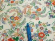 Photo6: 1W06z90  Japanese Kimono Silk  FABRIC Flowers Off-white 65.4x14.6 (6)