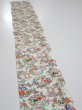 Photo3: 1W08z40  Japanese Kimono Silk  FABRIC Flowers Off-white 58.3x7.7 (3)