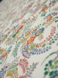 Photo4: 1W08z40  Japanese Kimono Silk  FABRIC Flowers Off-white 58.3x7.7 (4)