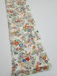 Photo3: 1W10z30  Japanese Kimono Silk  FABRIC Flowers Off-white 36.6x6.7 (3)