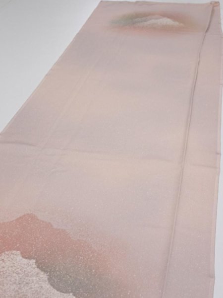 Photo3: 2C03z80  Japanese Kimono Silk  FABRIC Mountain Ash pink 67.3x14.4 (3)