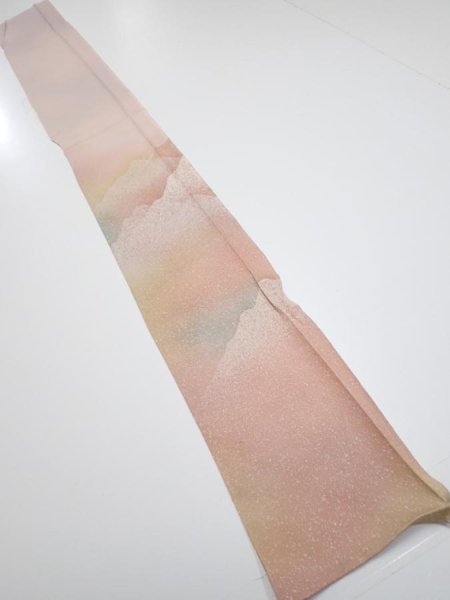 Photo5: 2C07z40  Japanese Kimono Silk  FABRIC Mountain Ash pink 61.4x7.1 (5)
