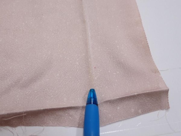 Photo6: 2C09z60  Japanese Kimono Silk  FABRIC  Ash pink 87.4x7.1 (6)