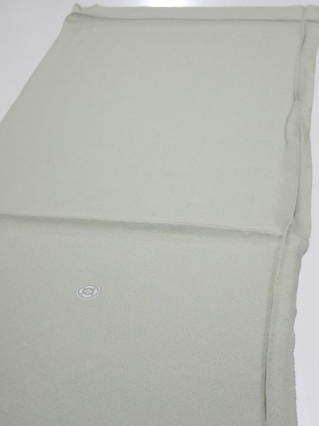 Photo3: 2C01z50  Japanese Kimono Silk  FABRIC  Sage green 40.2x14.8 (3)