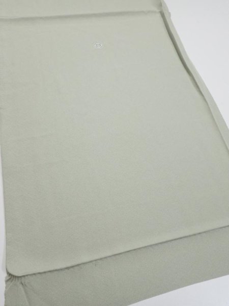 Photo2: 2C02z50  Japanese Kimono Silk  FABRIC  Sage green 40.9x14.8 (2)