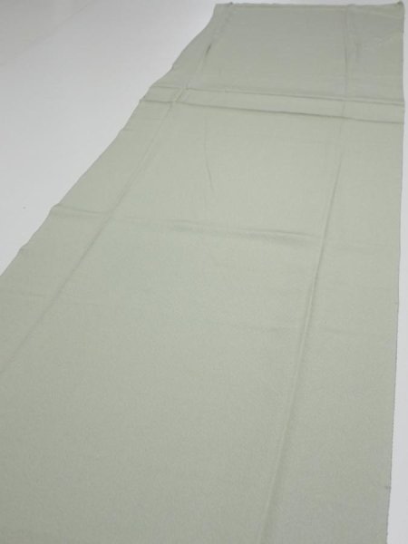 Photo3: 2C03z90  Japanese Kimono Silk  FABRIC Scenery Sage green 70.1x14.8 (3)
