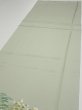 Photo3: 2C04z90  Japanese Kimono Silk  FABRIC Scenery Sage green 70.1x14.8 (3)