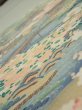 Photo4: 2C04z90  Japanese Kimono Silk  FABRIC Scenery Sage green 70.1x14.8 (4)
