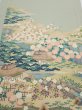 Photo1: 2C05z90  Japanese Kimono Silk  FABRIC Scenery Sage green 70.1x14.8 (1)