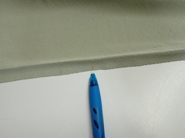 Photo6: 2C05z90  Japanese Kimono Silk  FABRIC Scenery Sage green 70.1x14.8 (6)