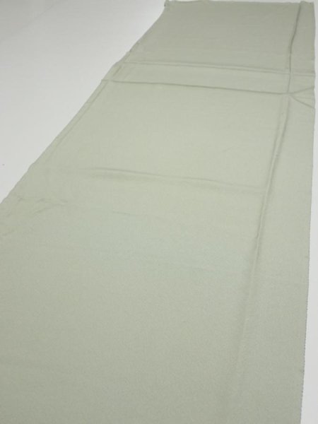 Photo3: 2C06z90  Japanese Kimono Silk  FABRIC Scenery Sage green 70.1x14.8 (3)