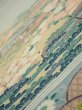 Photo4: 2C06z90  Japanese Kimono Silk  FABRIC Scenery Sage green 70.1x14.8 (4)
