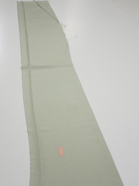 Photo3: 2C07z40  Japanese Kimono Silk  FABRIC Scenery Sage green 63.0x7.3 (3)