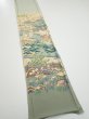 Photo2: 2C08z40  Japanese Kimono Silk  FABRIC Scenery Sage green 63.0x7.3 (2)