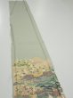 Photo3: 2C08z40  Japanese Kimono Silk  FABRIC Scenery Sage green 63.0x7.3 (3)